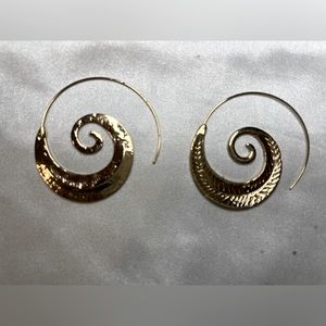 Brass earrings, both sides shown